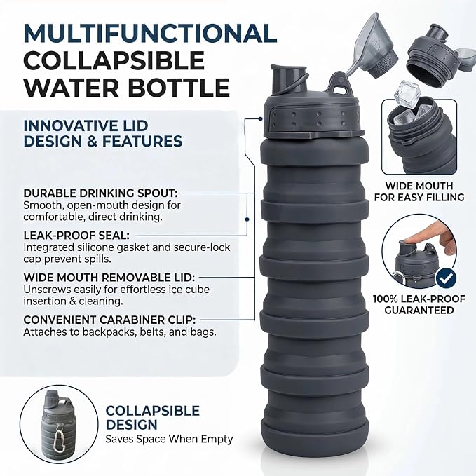 Collapsible Water Bottles Travel water bottle Sports Portable Sport Water - Image 4