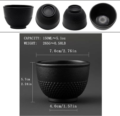 Japanese Cast Iron Tea Cups, Small and Heavy Teacups - Image 7