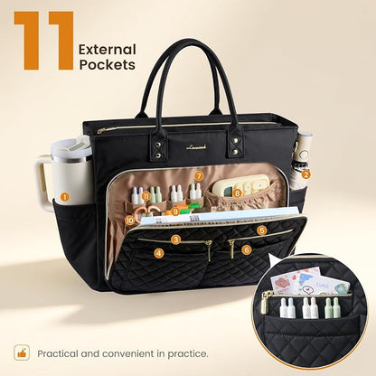 LOVEVOOK Tote Bag for Women, Teacher Nurse Work Laptop Bag, Quilted Bible - Image 5