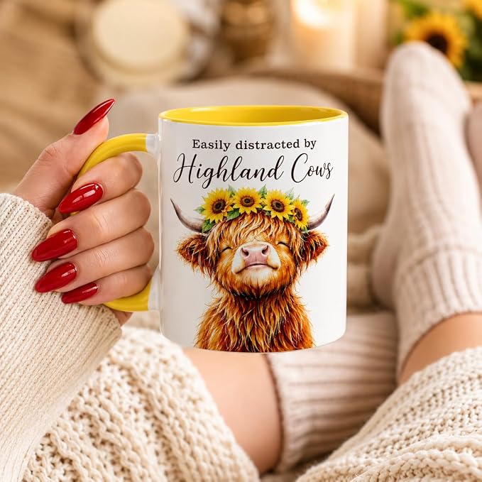 Hyturtle Highland Cow Coffee Mug, Cute Scottish Cow Gift - Image 4