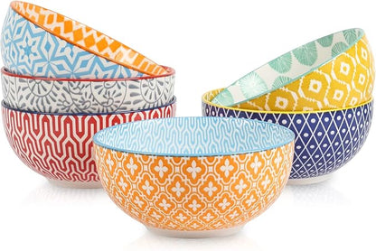Selamica Ceramic Cereal Bowls Set of 6, 24 Oz Deep Soup Bowls by Selamica