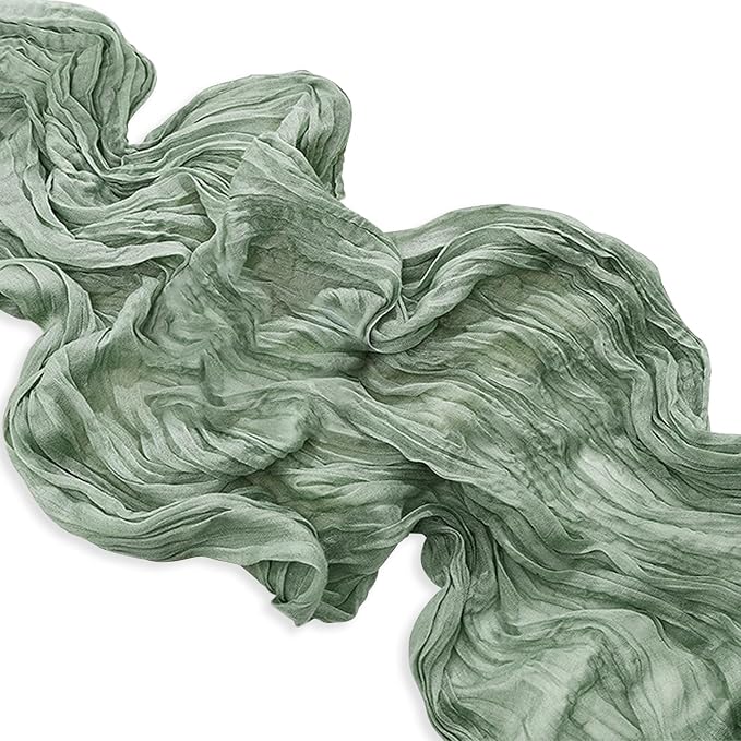 10 Pack Sage Green Cheesecloth Table Runner 35x120 Inch 10Ft Rustic Gauze - Image 7