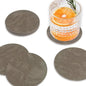 Set of 8 Morgan Faux Leather 4 Inch Round Coasters, Heat & Water Absorbent, Natural Style, Drinks Tabletop Home Dinning, Grey