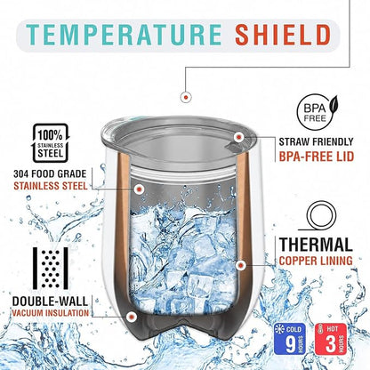 CHILLOUT LIFE 12 oz Stainless Steel Wine Tumbler - Image 5