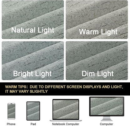 PrinceDeco Linen Blackout Curtains 108 Inches Long Faux Linen Blackout Curtains for Bedroom Extra Wide Curtains for Sliding Glass Doors Extra Wide Patio Door Curtains,W100 X L108 Inch,Cobblestone