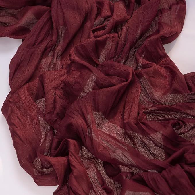 2 Pack Burgundy Cheesecloth Table Runner 10ft Sheer Gauze Events Decor | - Image 4