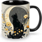 Yrebyou Cat and Moon Coffee Mug 11oz Ceramic Cup by Yrebyou