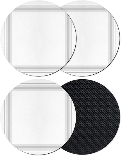 Gray Grid Lines Coasters Set of 4, Absorbent Coasters by Unknown