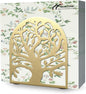 Tree of Life Gold Metal Napkin Holder, Upright Metal Tabletop Napkin Holder with Cushioned Base for Kitchen & Dining Table.