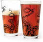 Black Lantern Nature Themed Pint Glasses Set of 2 – Pint Glasses in Unique Designs for Craft Beer Enthusiasts - Set of Two 16oz. Glasses with Octopus Tentacles Screen Print