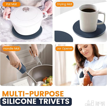 Silicone Trivet Mats 4 Heat Resistant Pot Holders Multipurpose Non-Slip Hot Pads - Image 3