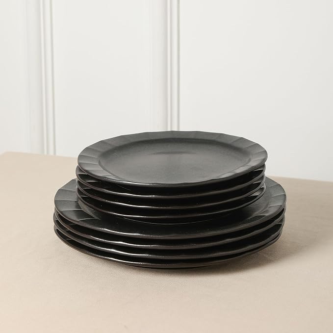 Stone Lain Oasis Stoneware 24 Piece Dinnerware Set, Home Kitchen Dish Set - Image 4