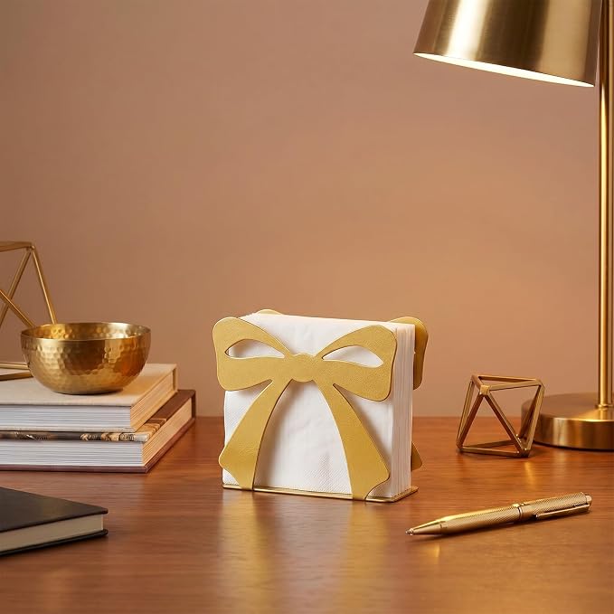 2PCS Gold Bow Standing Napkin Holder - Image 5