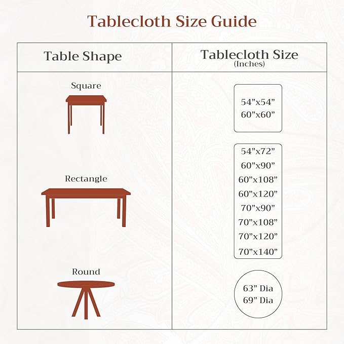 Maison d' Hermine Table Cloth Rectangle Table 100% Cotton 60 x 90 Inches Fall Tablecloth Reusable Everyday Use for Thanksgiving Christmas Decorations Dining Farmhouse Party (Holy Jouy - Brown)
