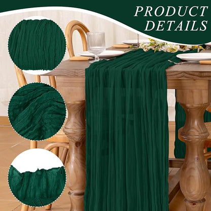 6 Pack Cheesecloth Table Runner 10Ft Christmas Gauze Boho Table Runners - Image 3