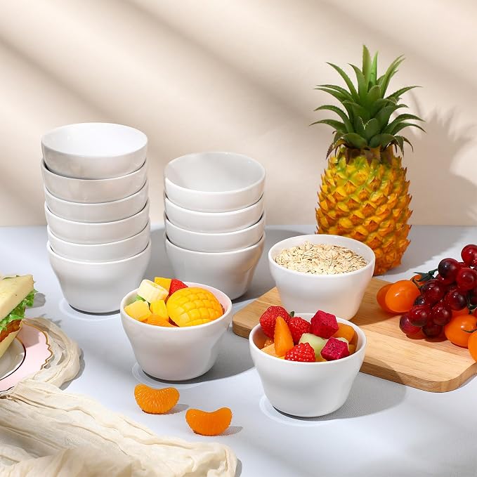 Patelai 18 Pack 8 oz White Ceramic Soup Bowls Soup Cups Porcelain Broth Cups - Image 5