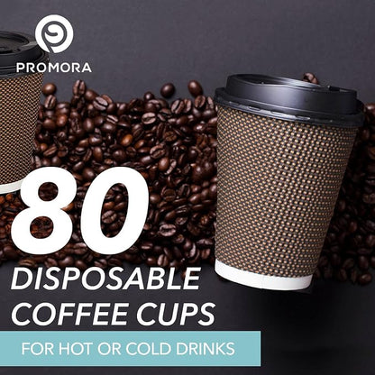 Promora Brown Disposable Coffee Cups - Image 3