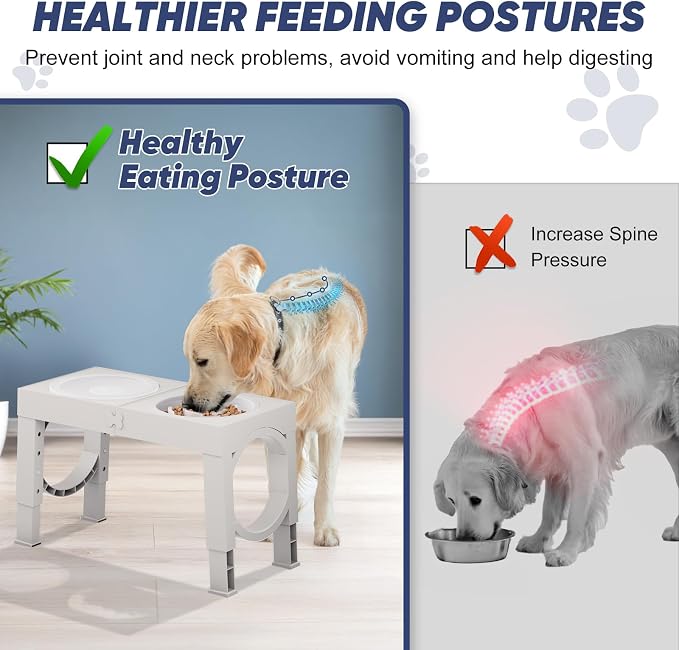 XIAZ Elevated Dog Bowls Large Breed Raised Dogs Bowl Stand Large/Medium Sized - Image 3