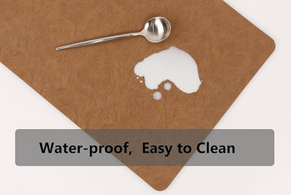 Faux Leather Placemats, PU Table Mats, Waterproof, Stain Resistant, Heat Resistant, Non-Slip Easy to Clean for Kitchen Dining Table,Conference Table