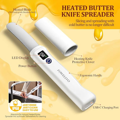 Heated Butter Knife Spreader – Stainless Steel, IP68 Waterproof, Rechargeable - Image 3