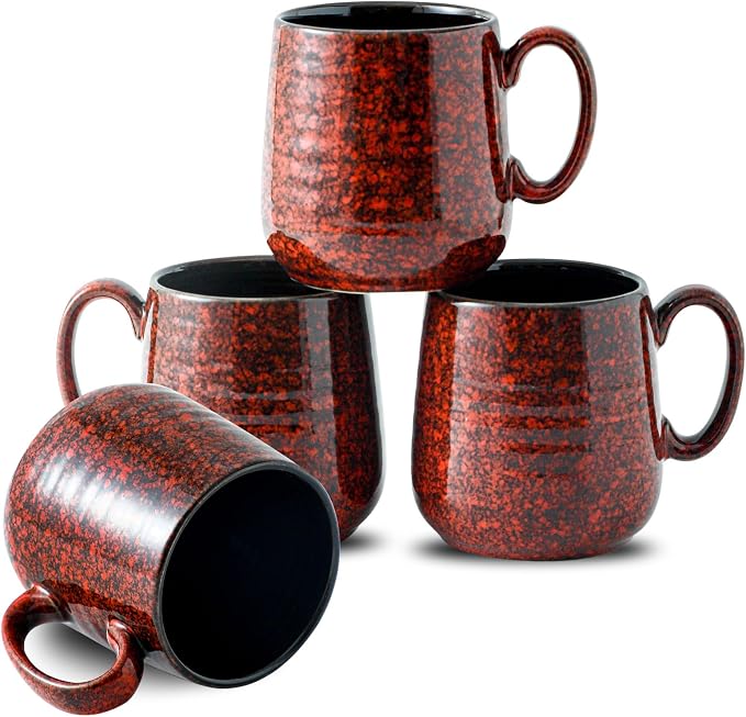 HASENSE Ceramic Coffee Mugs Set of 4, 8 oz Small Coffee Cups, Porcelain Mug by Hasense