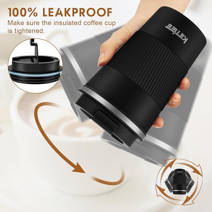 KETIEE Travel Mug 12oz, Vacuum Insulated Coffee Mug - Image 4
