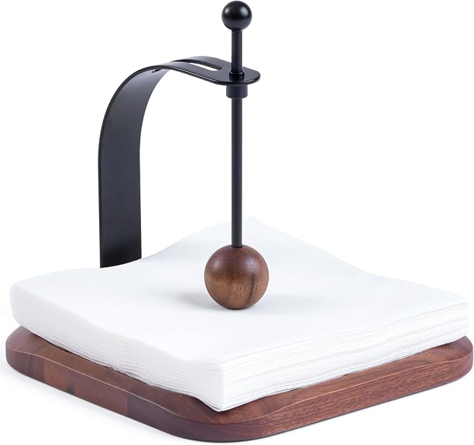 Black Walnut Wooden Napkin Holder by CELESTREE