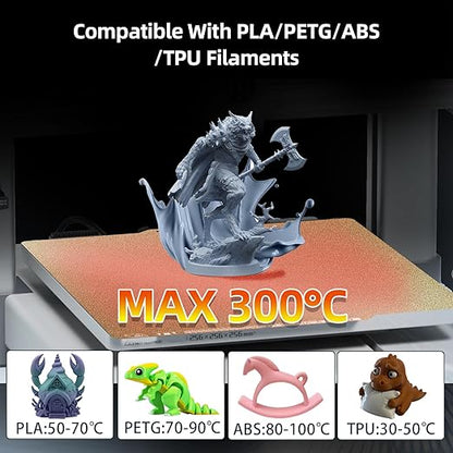 PEI Sheet with QR Code for Bambu Lab P2S P1P P1S A1 X1 X1C X1E,258x258mm,Dual-Sided PEI Build Plate PLA PETG ABS Spring Steel Plate for Bambu Lab 3D Printer