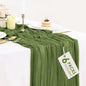 6 Pack Olive Green Cheesecloth Table Runner 35x120inch, Summer Gauze Fabric by BlueTopCoLtd