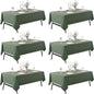 6-Pack 60x60 inch Sage Green Table Cloths, Solid Stain and Wrinkle Resistant Tablecloth, Premium Plain Weave Polyester Fabric Rectangle Table Linen Covers for Hotel, Banquet