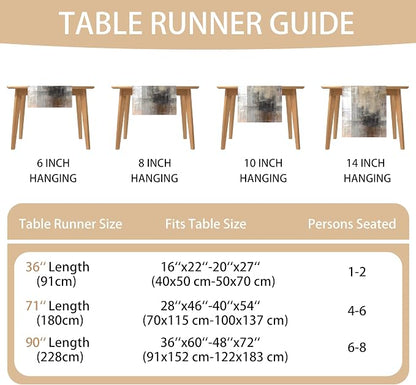 Brown Grey Table Runners Modern Art Farmhouse Linen Table Runners Dresser - Image 5