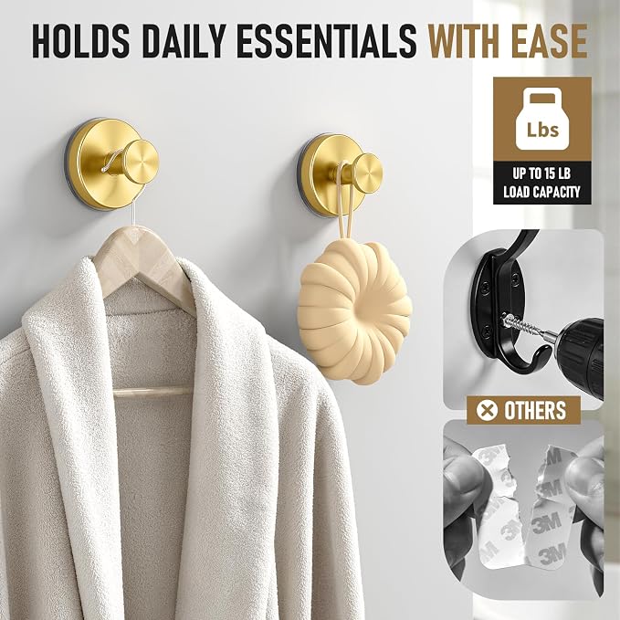 Suction Cup Hooks for Shower, Shower Hooks for Inside Shower, No Drill Bathroom - Image 2