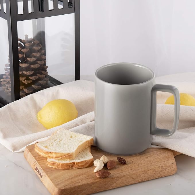E-liu Large 15 Ounces Porcelain Coffee Mug Tea Mugs Set of 6 | Cups - Image 6