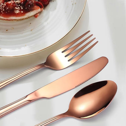 20 Pieces Rose Gold Flatware Set - Image 5