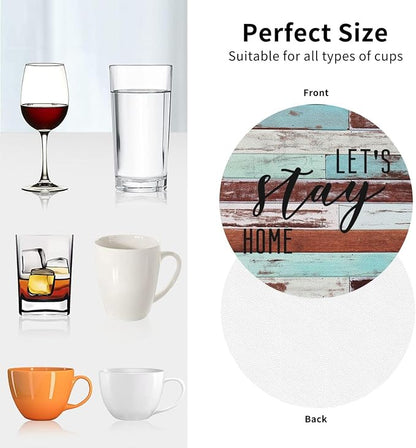 Farmhouse Wooden Home Coasters Set of 6 Coasters - Image 9