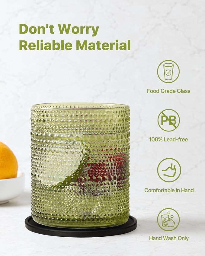 Hobnail Drinking Glasses Set of 12 - Image 3
