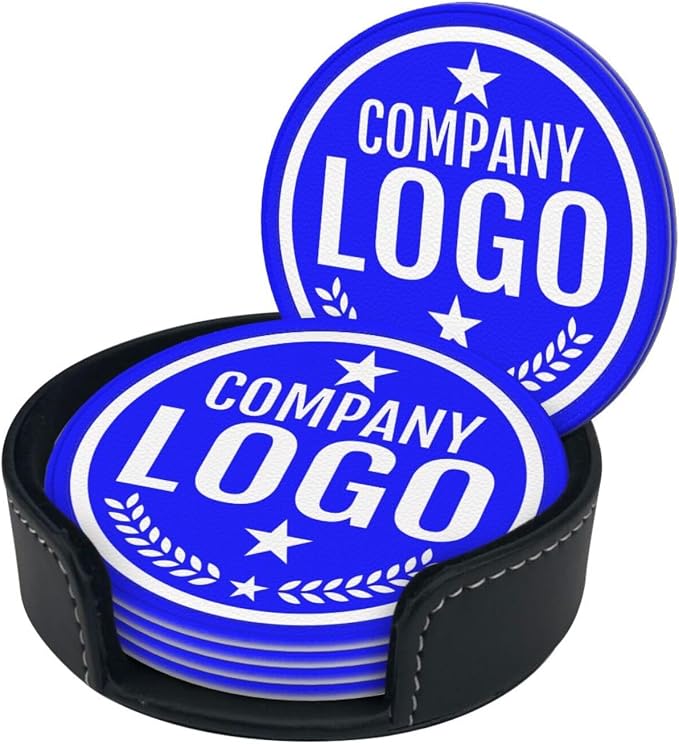 Custom Leather Coasters with Logo - Image 2