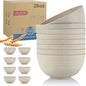 Wheat Straw Bowl Sets, Microwave and Dishwasher Safe Bowls, Kitchen Bowl by WROVA