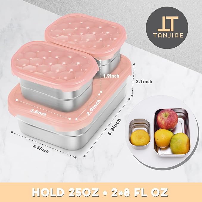 Small Stainless Steel Lunch Containers - Image 2
