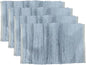 Perilla Home Natural Chindi Jute Placemats Set of 4 Vintage Boho 13x19 Inch Grey Rectangle Table Mats for Kitchen Dining Room Home Decor Banquets Family Gathering Rustic Cotton Stripe Washable Mat