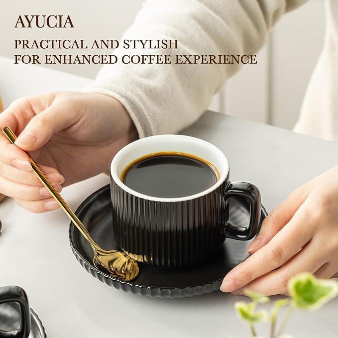 5 Ounce Espresso Cups Set of 4, Small Coffee Cups - Image 3