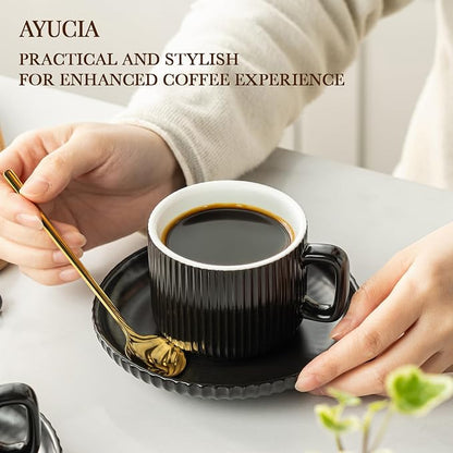 5 Ounce Espresso Cups Set of 4, Small Coffee Cups - Image 3