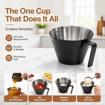 4 Pack Stainless Steel Espresso Measuring Cup, 3.4OZ/100ML Double Spout - Image 9