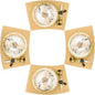 Round Table Placemats Set of 4, Faux Leather Heat Resistant Table Mats, Waterproof Wipeable PU Place Mats, Gold