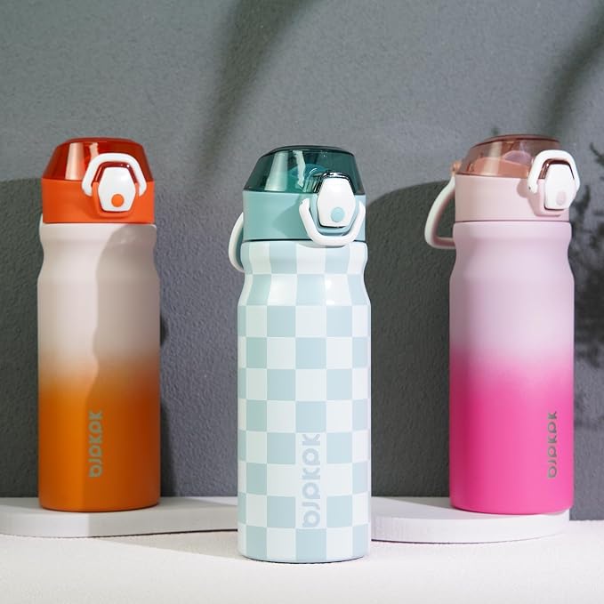 BJPKPK 18 oz Water Bottle with Straw & Handle, Insulated Stainless Flask | Leak - Image 6