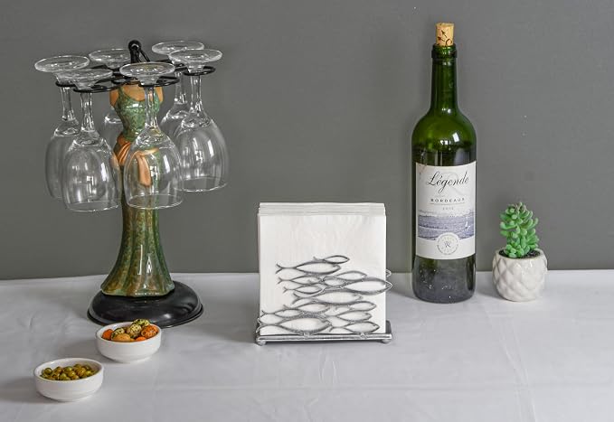 OwlGift Fish Design Napkin Holder, Ocean Serviette Dispenser, Marine Cocktail - Image 2