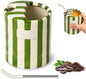 Ceramic Coffee Mug with Sip Hole, 10oz Retro Striped Coffee Cups, Cute Ceramic by Unknown