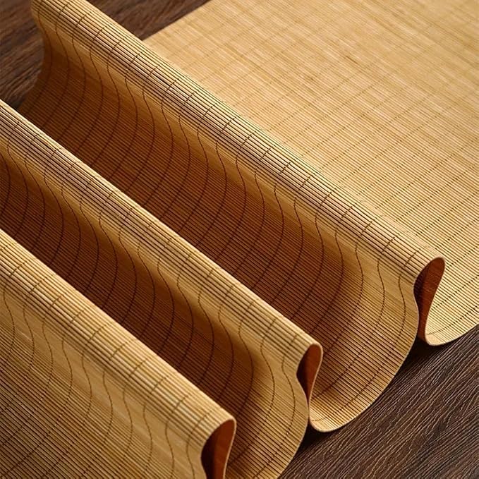 Asian Style Bamboo Table Runner, Ancient Chinese Paintings Zen Table Mat - Image 2