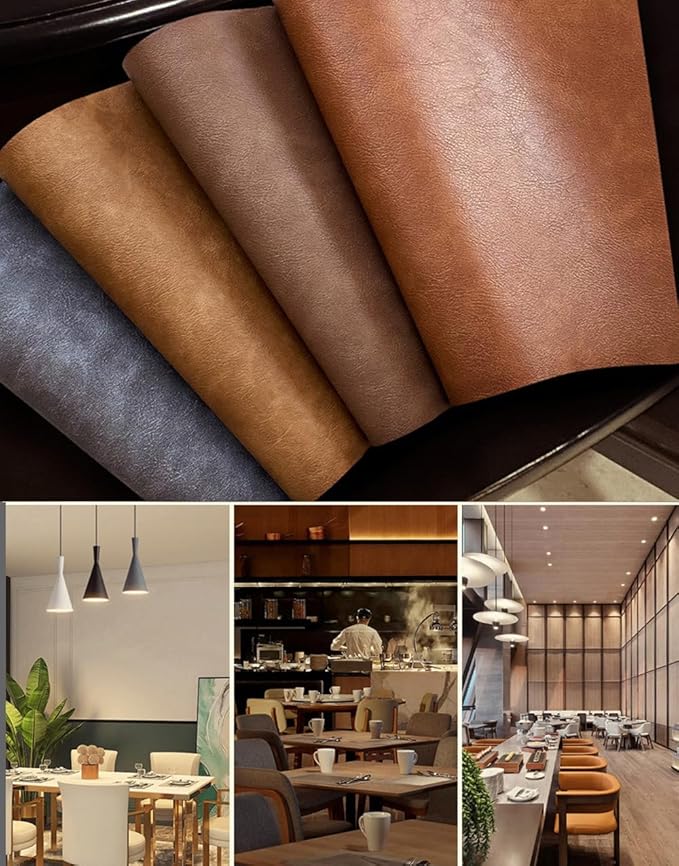 Leather Round Table Washable Placemats, Thick Faux Leather Heat Resistant Wedge Table Placemat, Waterproof Non-Slip Easy to Clean Place mat for Kitchen Coffee Dining Room Table Set of 11