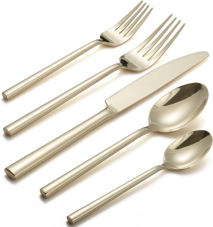 Alata Potter Champagne Gold 20-Piece Forged Silverware Set, Service by Alata